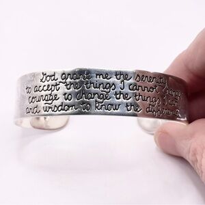 Hanni signed Sterling Silver Novelty Cuff Bracelet